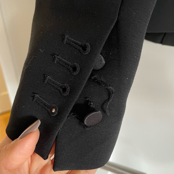 Alexander Wang | cropped black dress blazer jacket w velvet back xs 0/2 - Picture 8 of 11